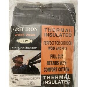 NIP Men's Grit Iron Work Wear Super Heavyweight Thermal Underwear Set Gray 5XL